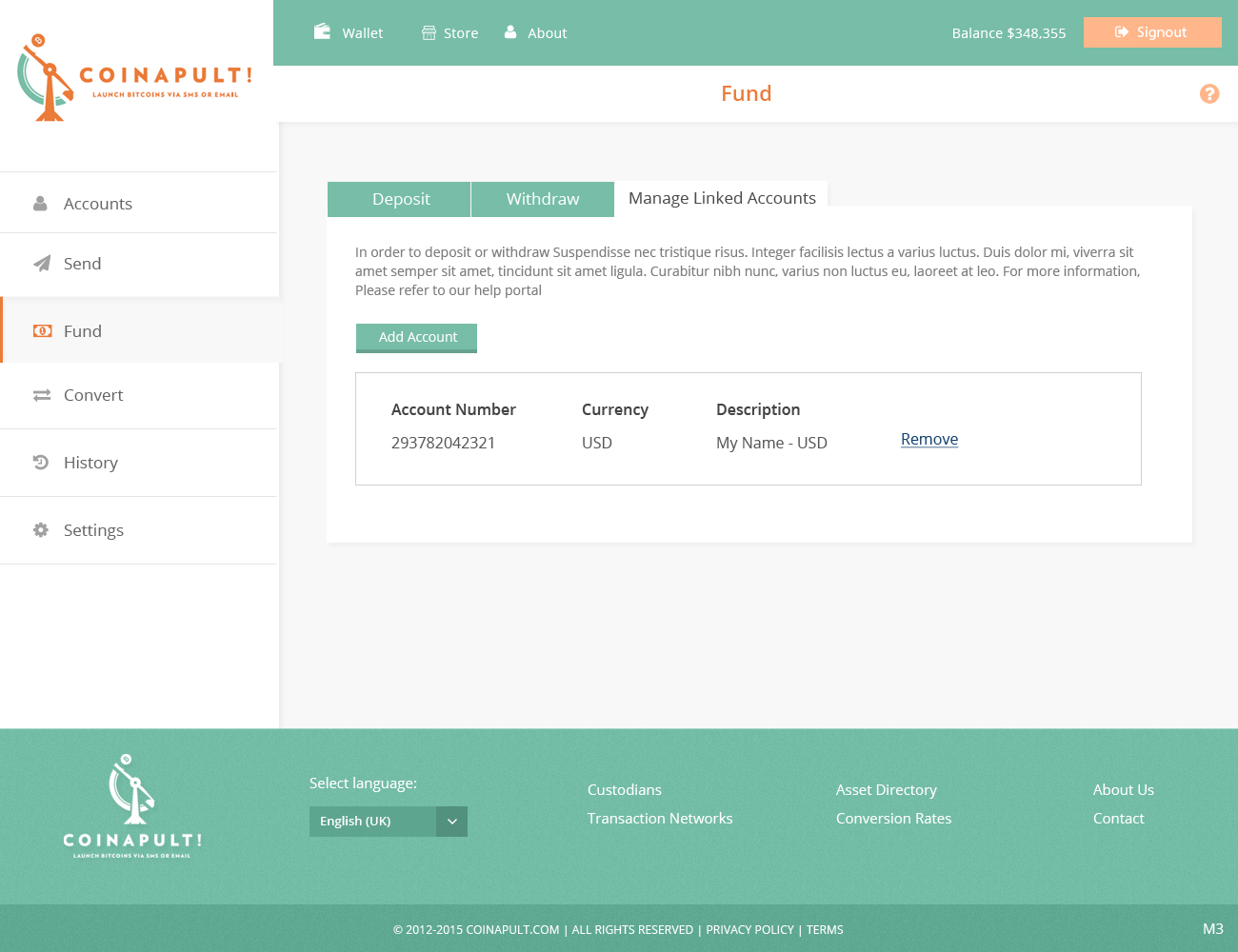 Web Design by pb for Coinapult | Design #5619702