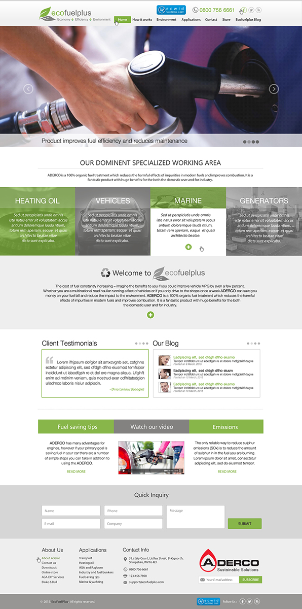 Wordpress Design by Anooshaa for Eco Fuel Plus Limited | Design #5671429