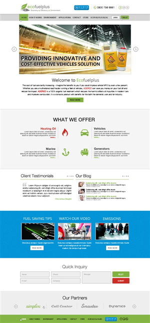 Wordpress Design by Anooshaa for Eco Fuel Plus Limited | Design: #5730706