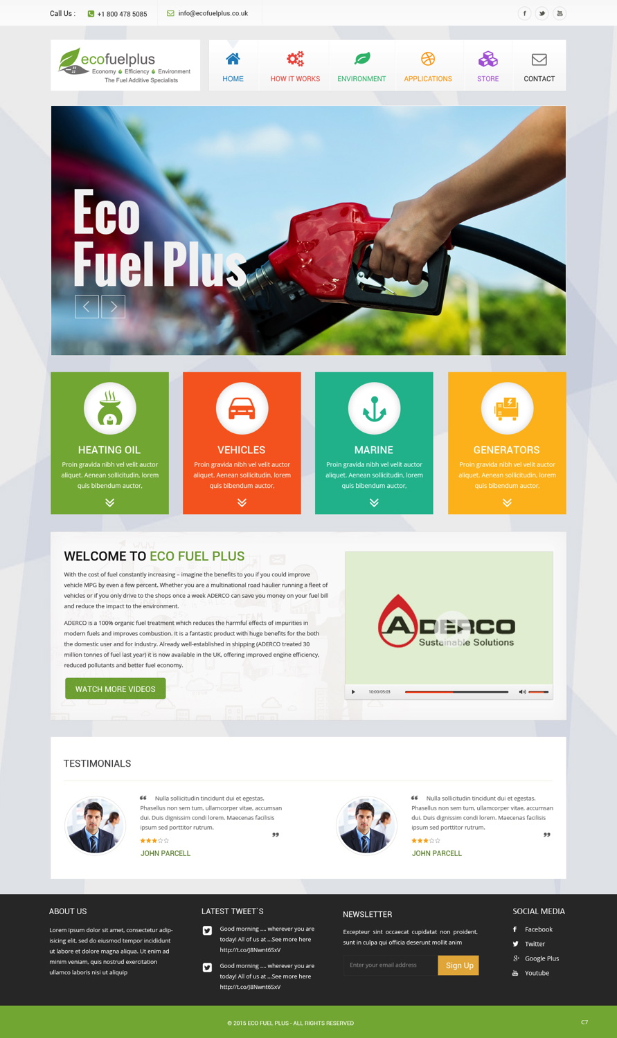 Wordpress Design by pb for Eco Fuel Plus Limited | Design #5581159