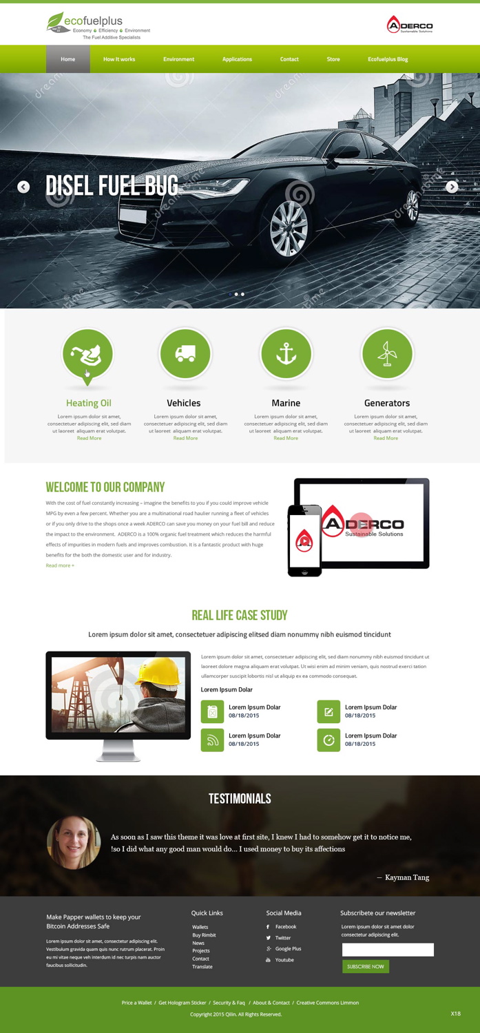 Diseño Wordpress por pb para Eco Fuel Plus Limited | Diseño #5587884