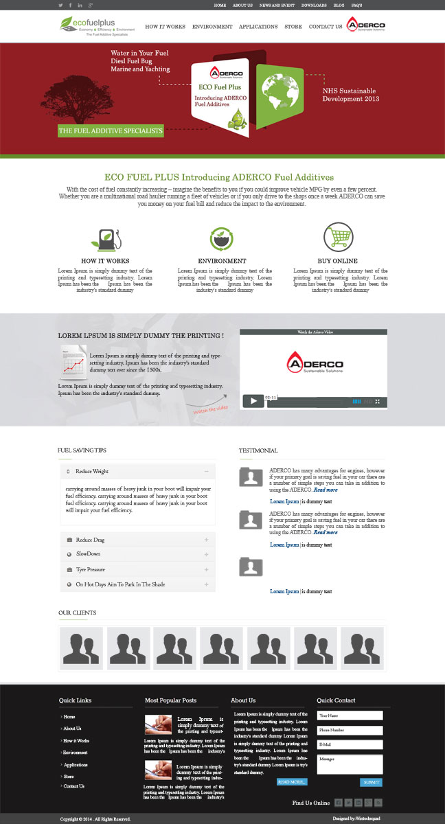 Wordpress Design by secret4 for Eco Fuel Plus Limited | Design #5594325