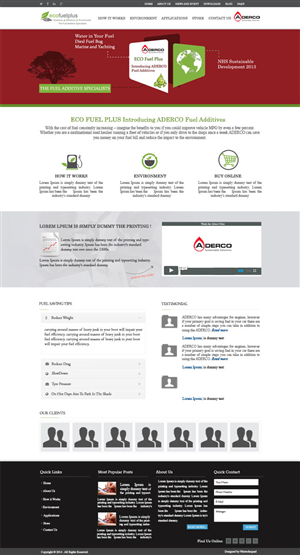 Wordpress Design by secret4 for Eco Fuel Plus Limited | Design #5594325