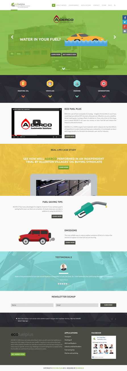 Wordpress Design by Da Miracle for Eco Fuel Plus Limited | Design #5655166