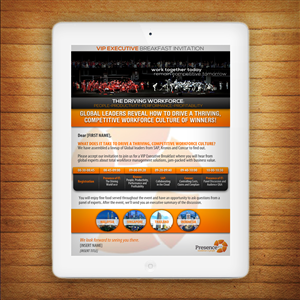 An email Invitation for executives to attend a breakfast briefing  | Invitation Design by alessandroevge