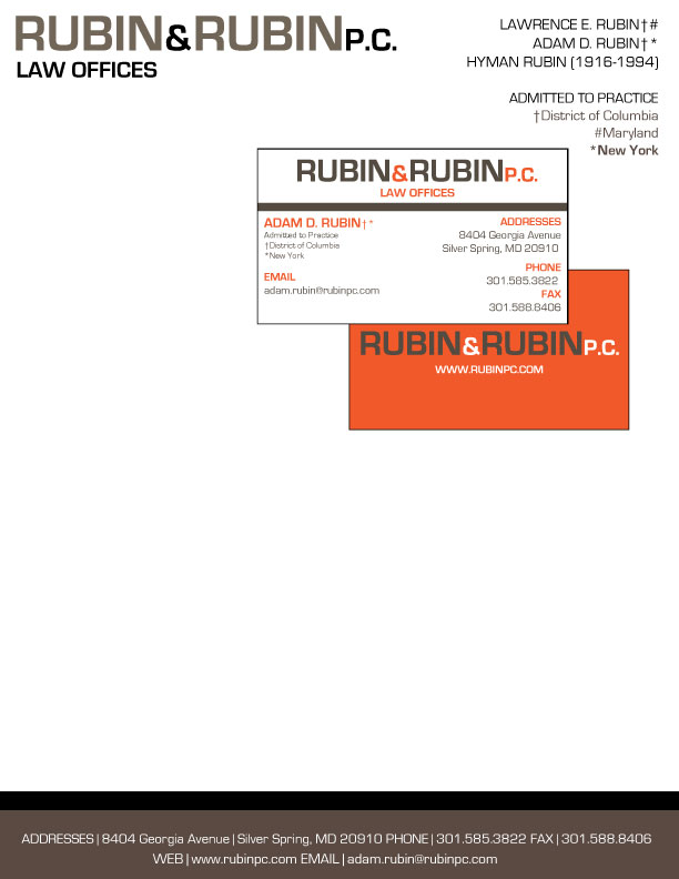 Stationery Design by NiteOwl Designs for Rubin & Rubin, P.C. | Design #8197