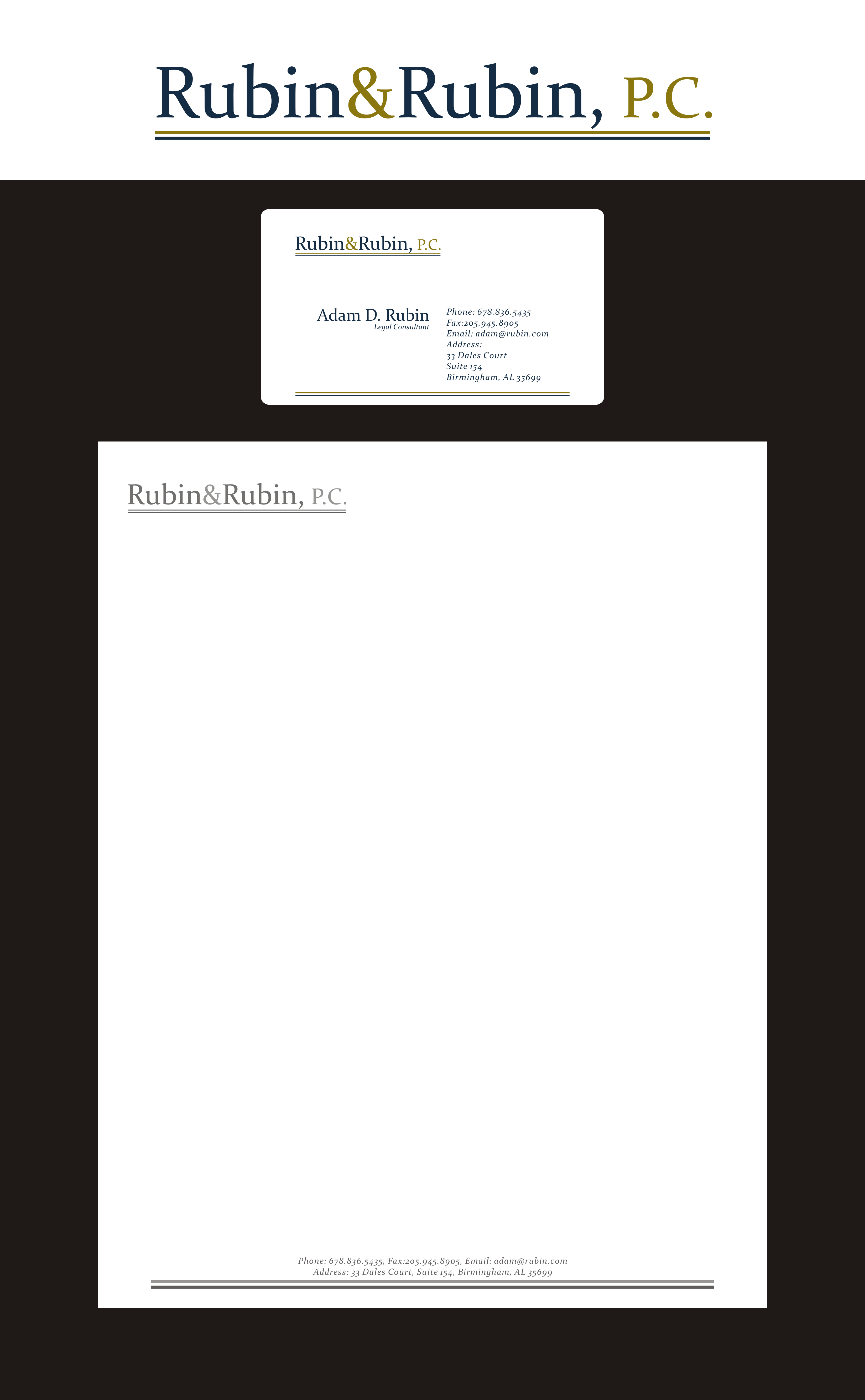 Stationery Design by SiddKidd for Rubin & Rubin, P.C. | Design #7991