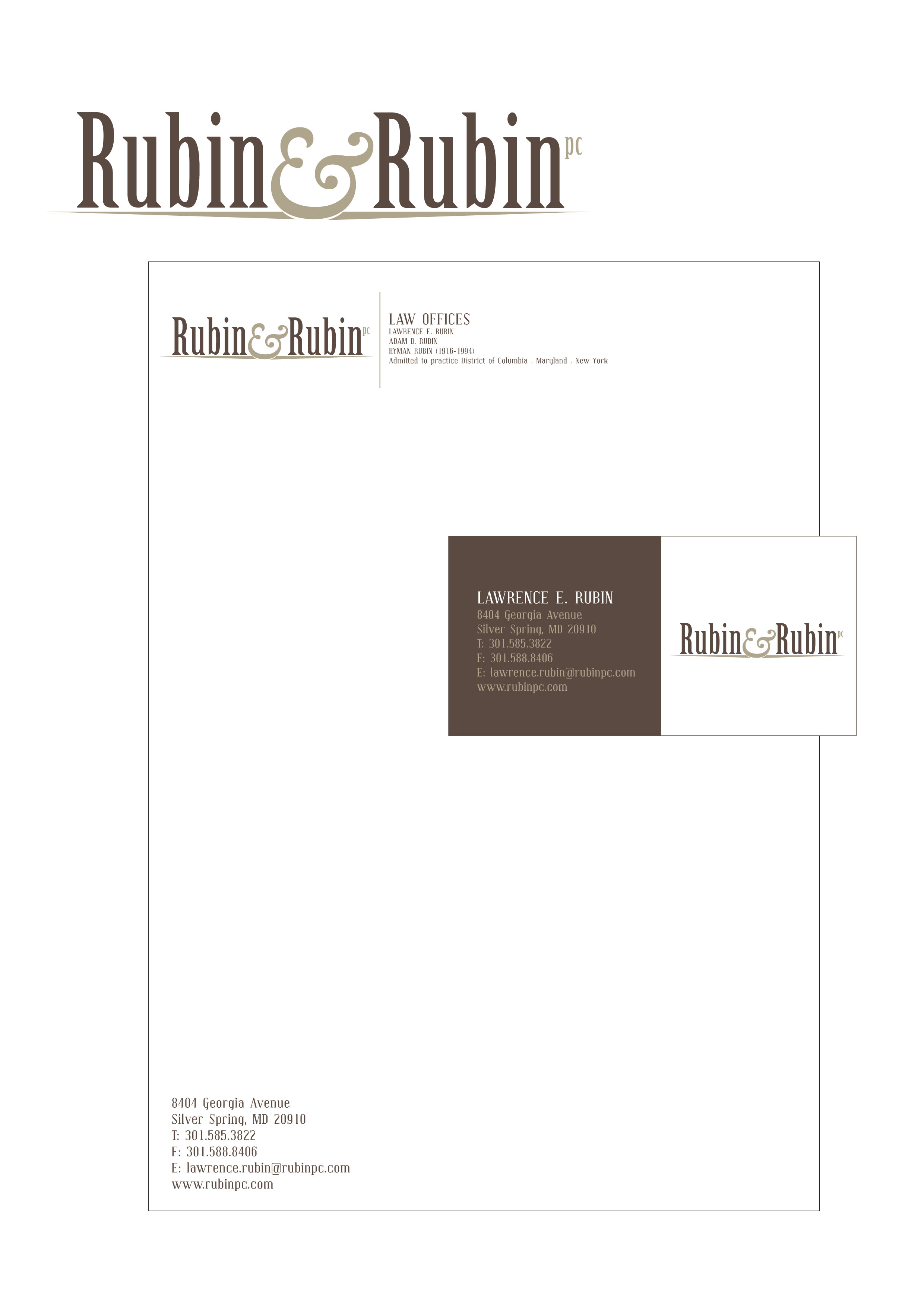 Stationery Design by 285 CREATIVE for Rubin & Rubin, P.C. | Design #8159