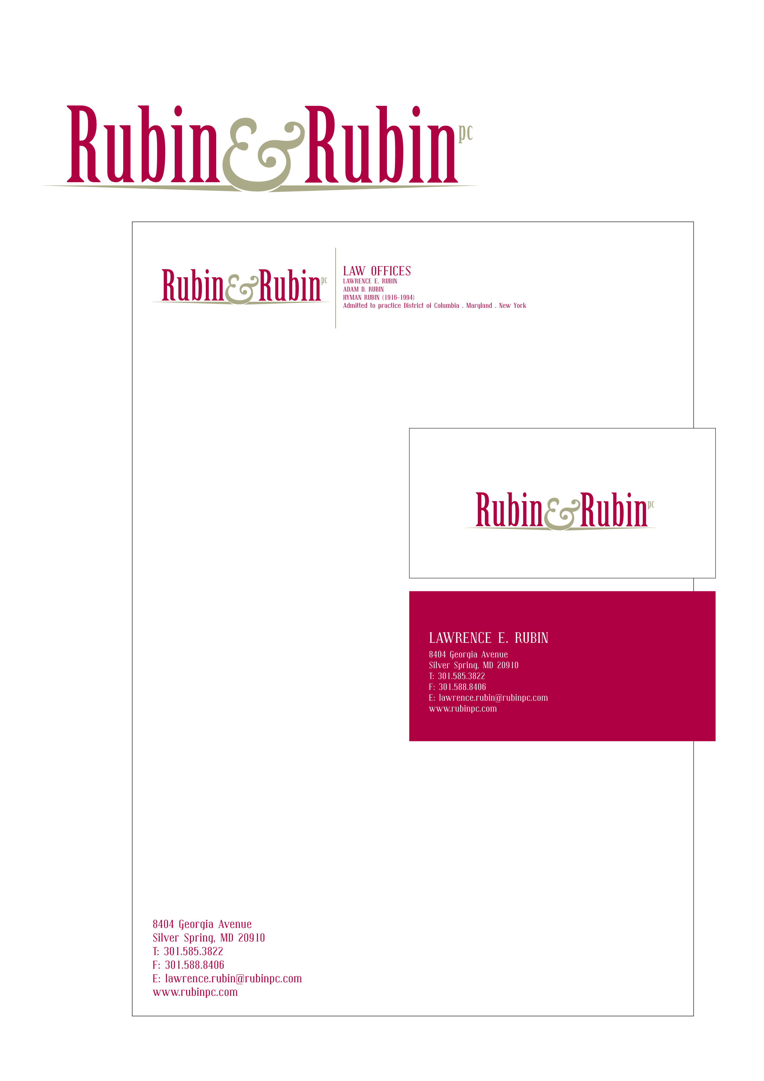 Stationery Design by 285 CREATIVE for Rubin & Rubin, P.C. | Design #8160