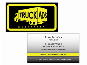 Truck Ads Australia Business Card Design | Business Card Design by Tammy Moore
