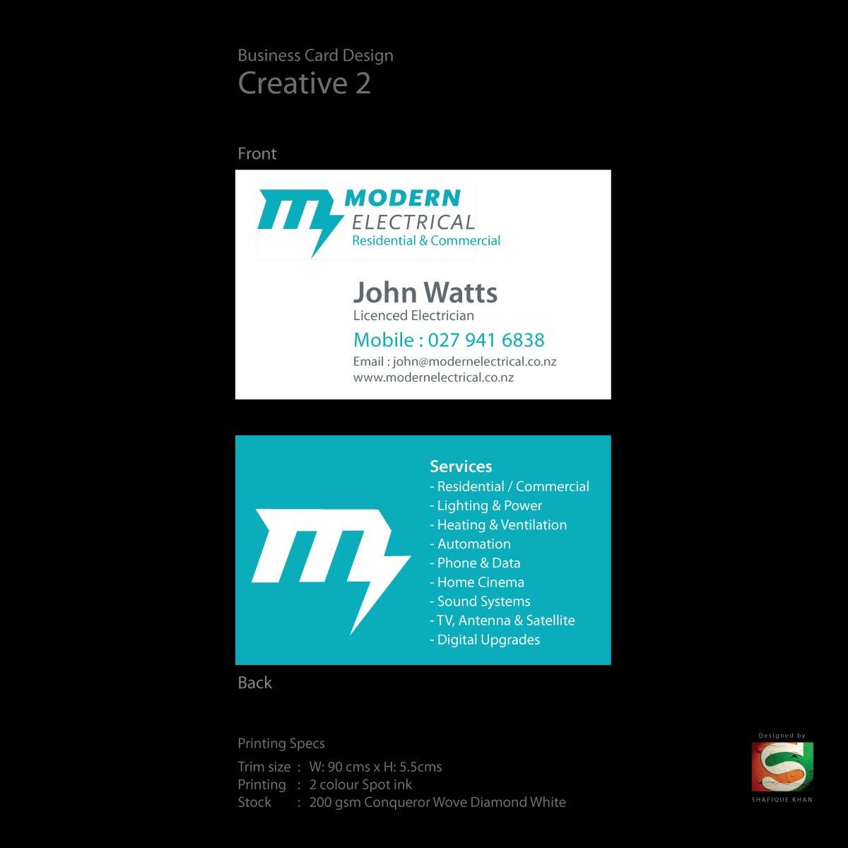 Visitenkarten-Design von Shafique Khan für Modern Industries Limited | Design #1538854