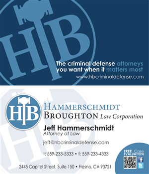 Visitenkarten-Design von Designs by Desi für Hammerschmidt Law Corporation | Design #5583444