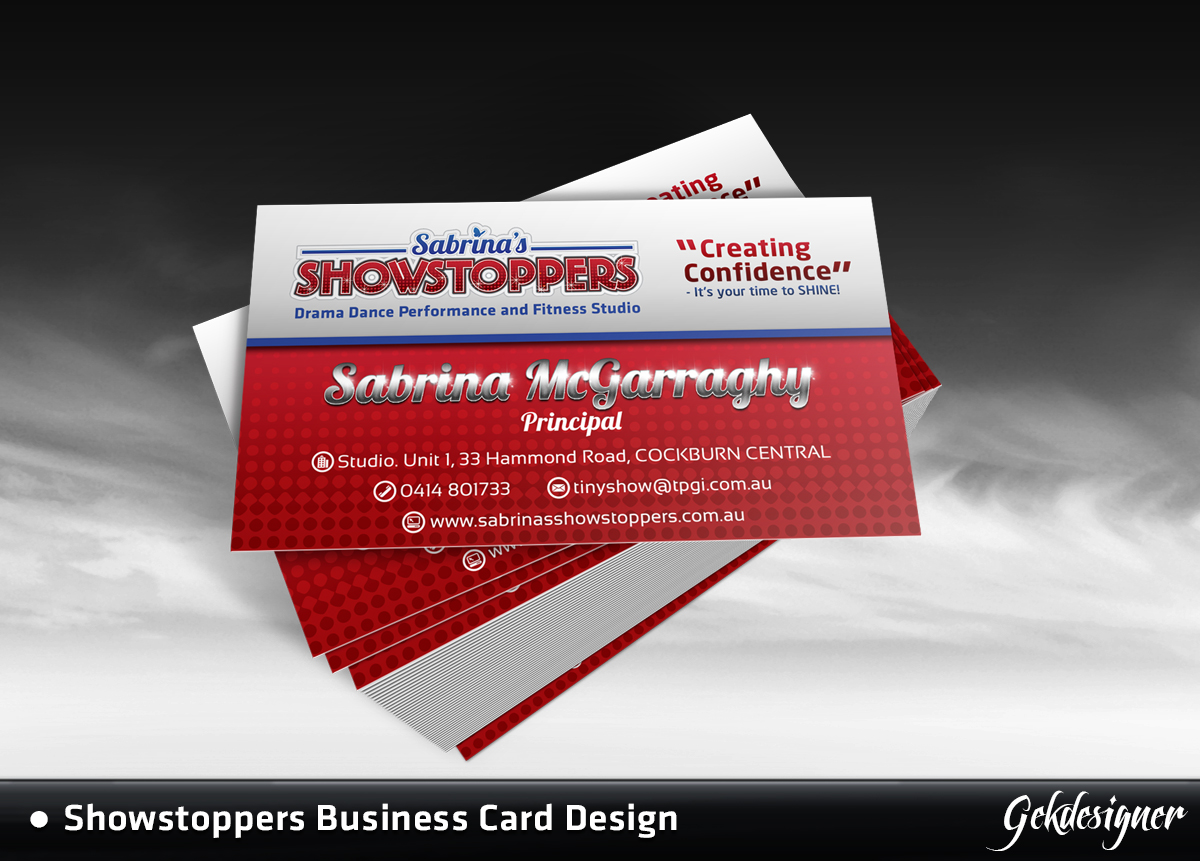 Business Card Design by gekgrfx for Sabrina's Showstoppers | Design #1538733