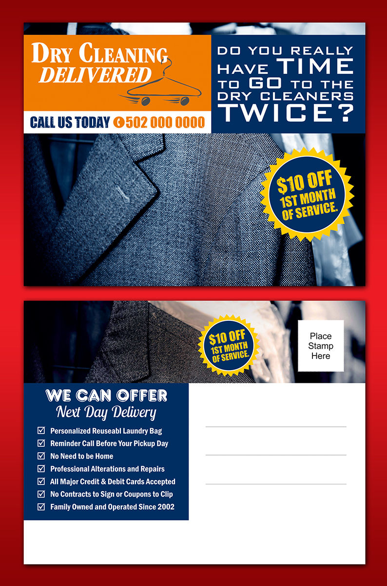 Diseño de Postal por ALSADESIGN para Dry Cleaning Delivered | Diseño #5593356