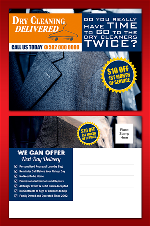 Postkarten-Design von ALSADESIGN für Dry Cleaning Delivered | Design: #5593356