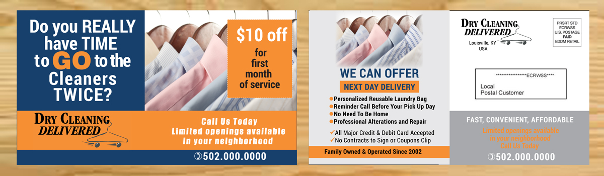 Diseño de Postal por Venus L. Penaflor para Dry Cleaning Delivered | Diseño #5586586
