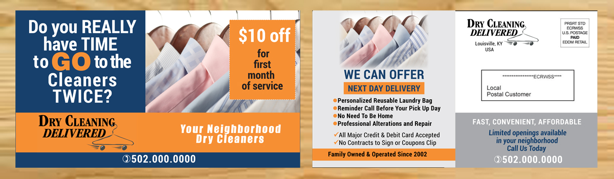 Diseño de Postal por Venus L. Penaflor para Dry Cleaning Delivered | Diseño #5586618