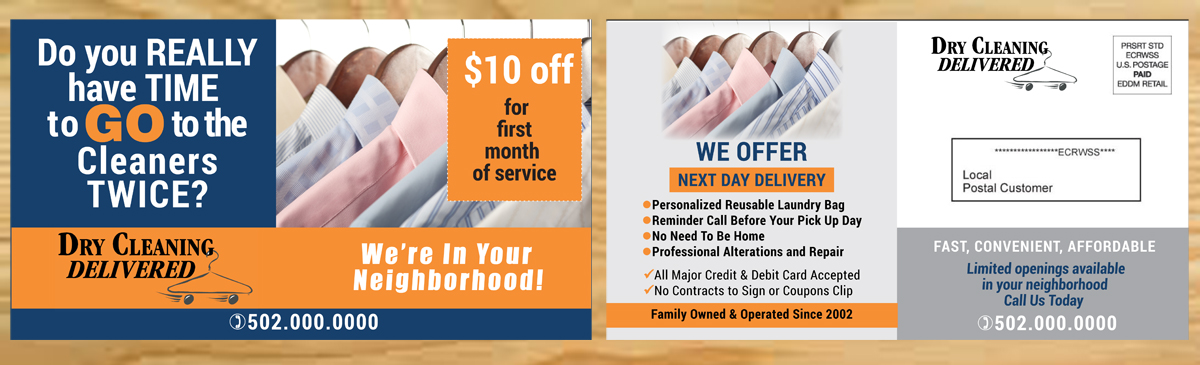 Diseño de Postal por Venus L. Penaflor para Dry Cleaning Delivered | Diseño #5590548