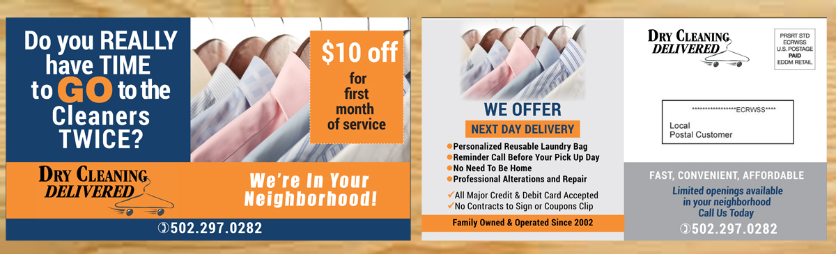 Diseño de Postal por Venus L. Penaflor para Dry Cleaning Delivered | Diseño #5590641