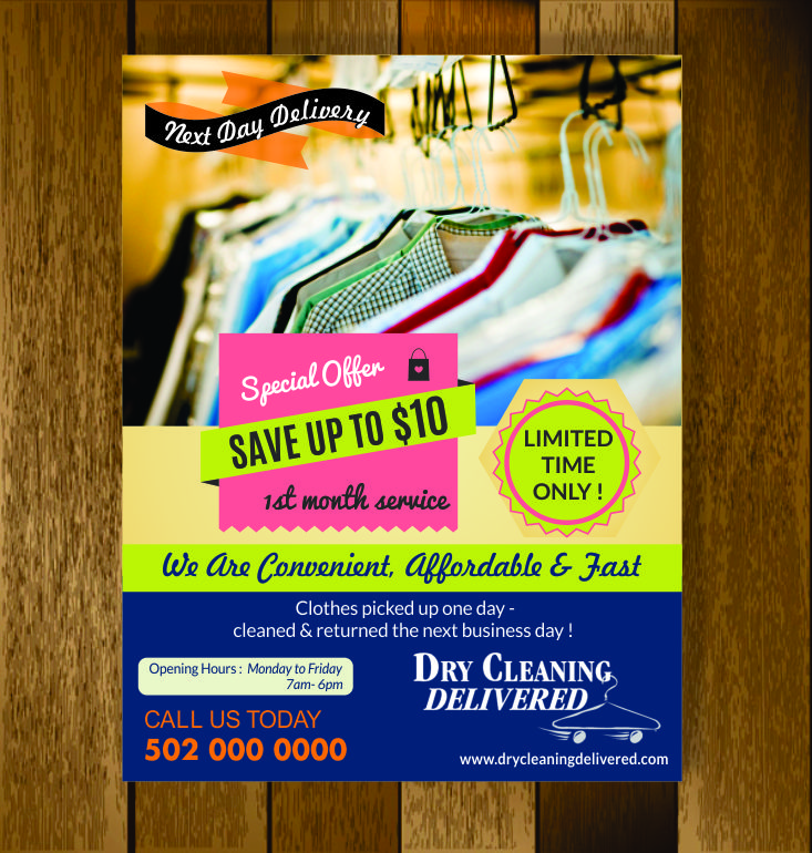 Diseño de Postal por thisisit para Dry Cleaning Delivered | Diseño #5605726