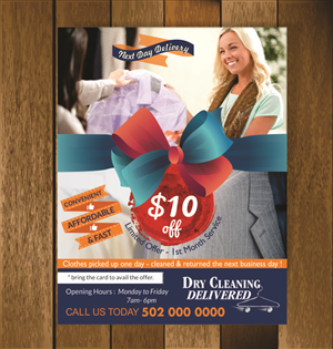 Postkarten-Design von thisisit für Dry Cleaning Delivered | Design: #5605732