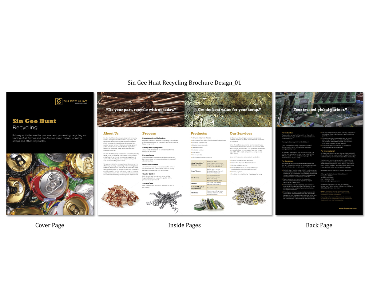 Broschüren-Design von SP Designwork für Sin Gee Huat Recycling | Design #5612443