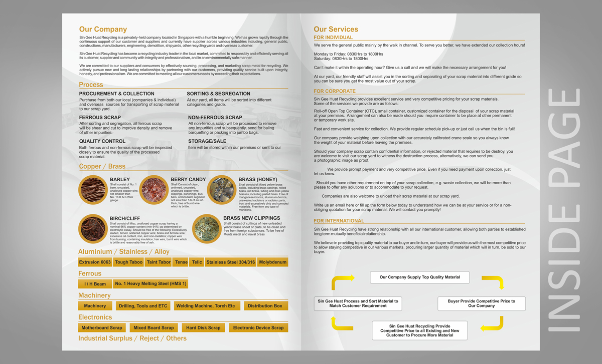 Design de Brochure par Webrays pour Sin Gee Huat Recycling | Design #5654527