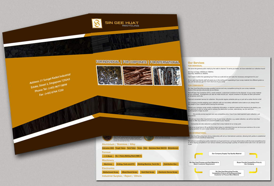 Broschüren-Design von Webrays für Sin Gee Huat Recycling | Design #5661982