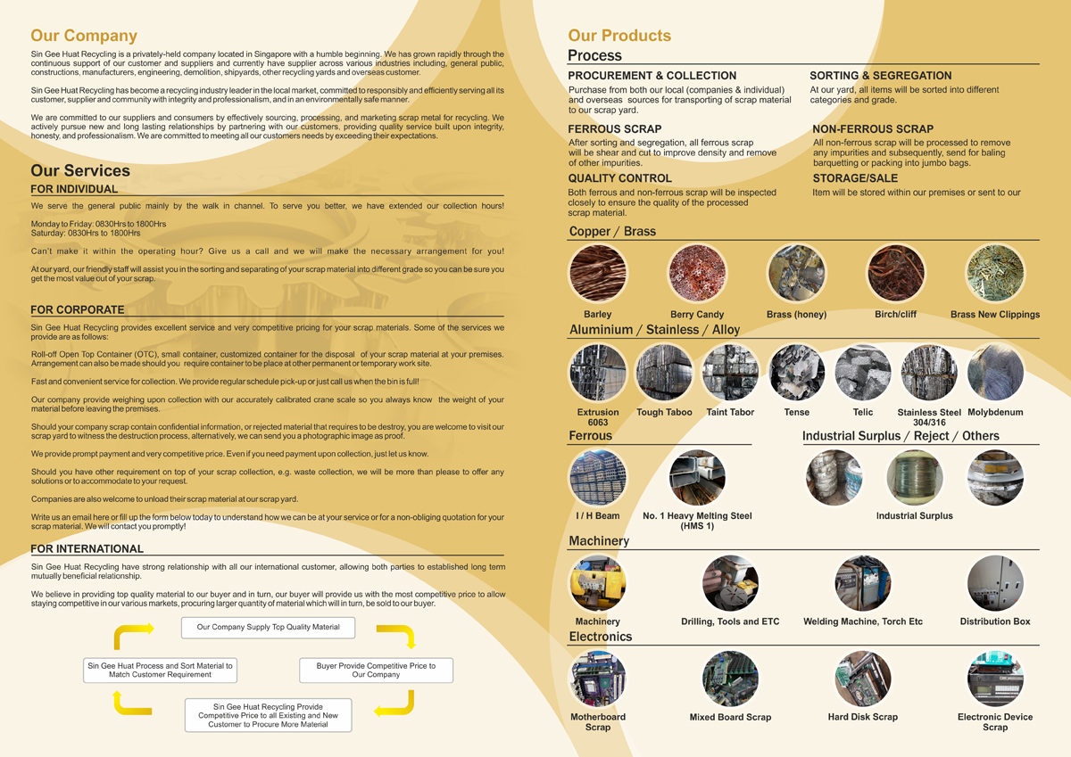 Brochure Design by Webrays for Sin Gee Huat Recycling | Design #5670556