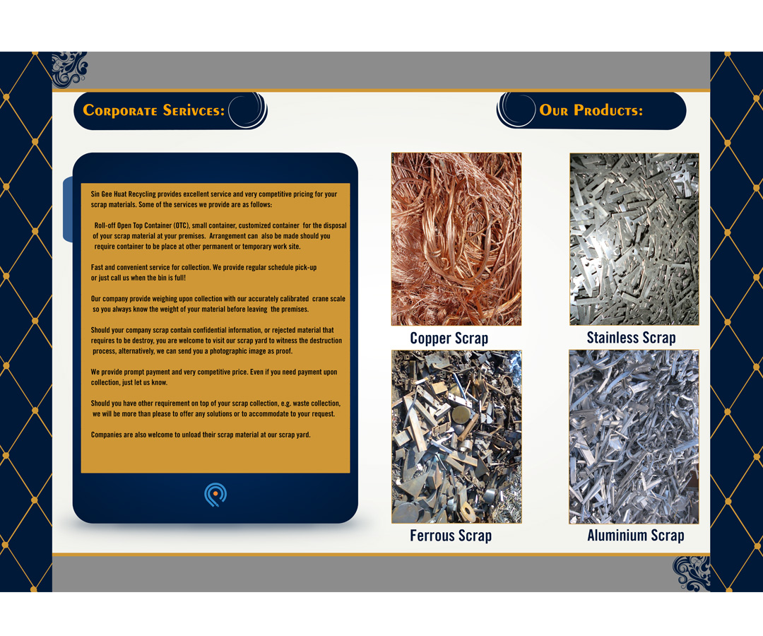 Brochure Design by Vasant Tejani for Sin Gee Huat Recycling | Design #5630571