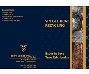 Diseño de Brochure por Vasant Tejani para Sin Gee Huat Recycling | Diseño: #5643995