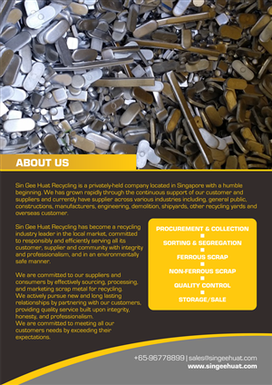 Brochure Design by barinix for Sin Gee Huat Recycling | Design: #5606112