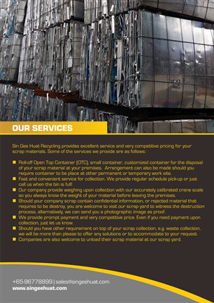 Brochure Design by barinix for Sin Gee Huat Recycling | Design: #5606160