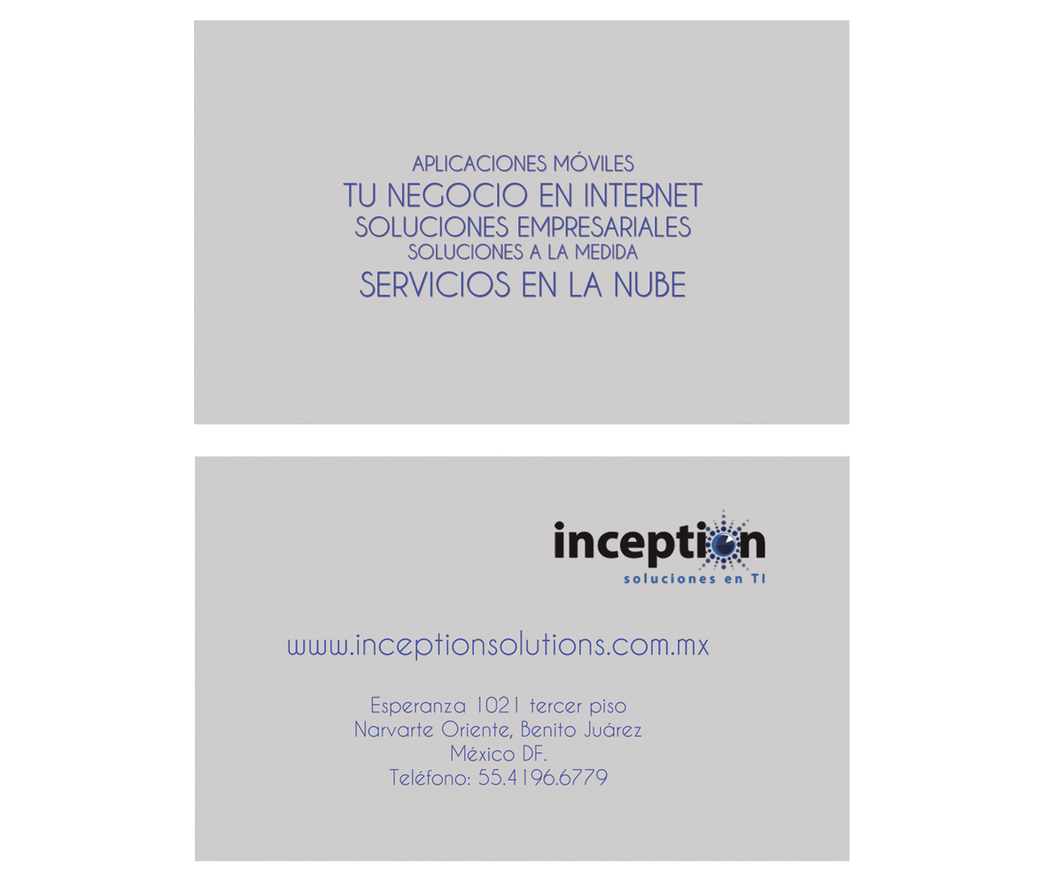 Visitenkarten-Design von MyInspo für Inception Solutions | Design #1608964