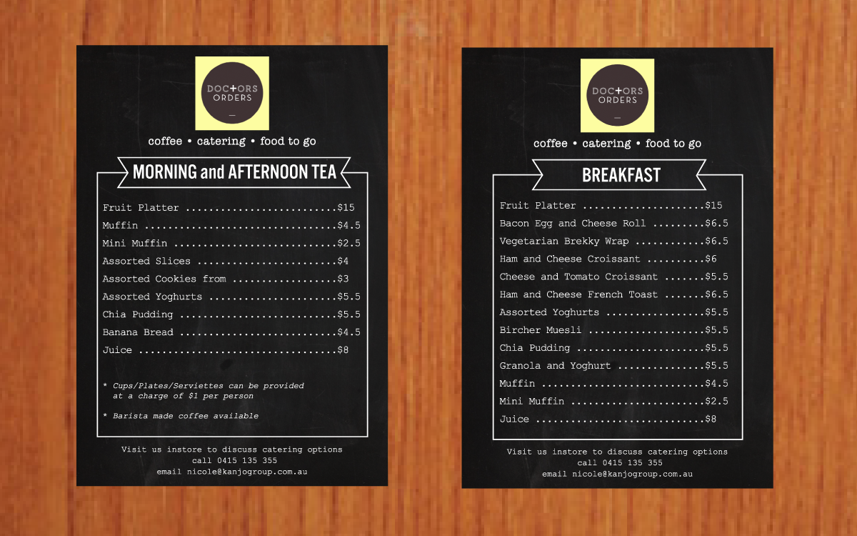 Menu Design by tballest for this project | Design #5605623