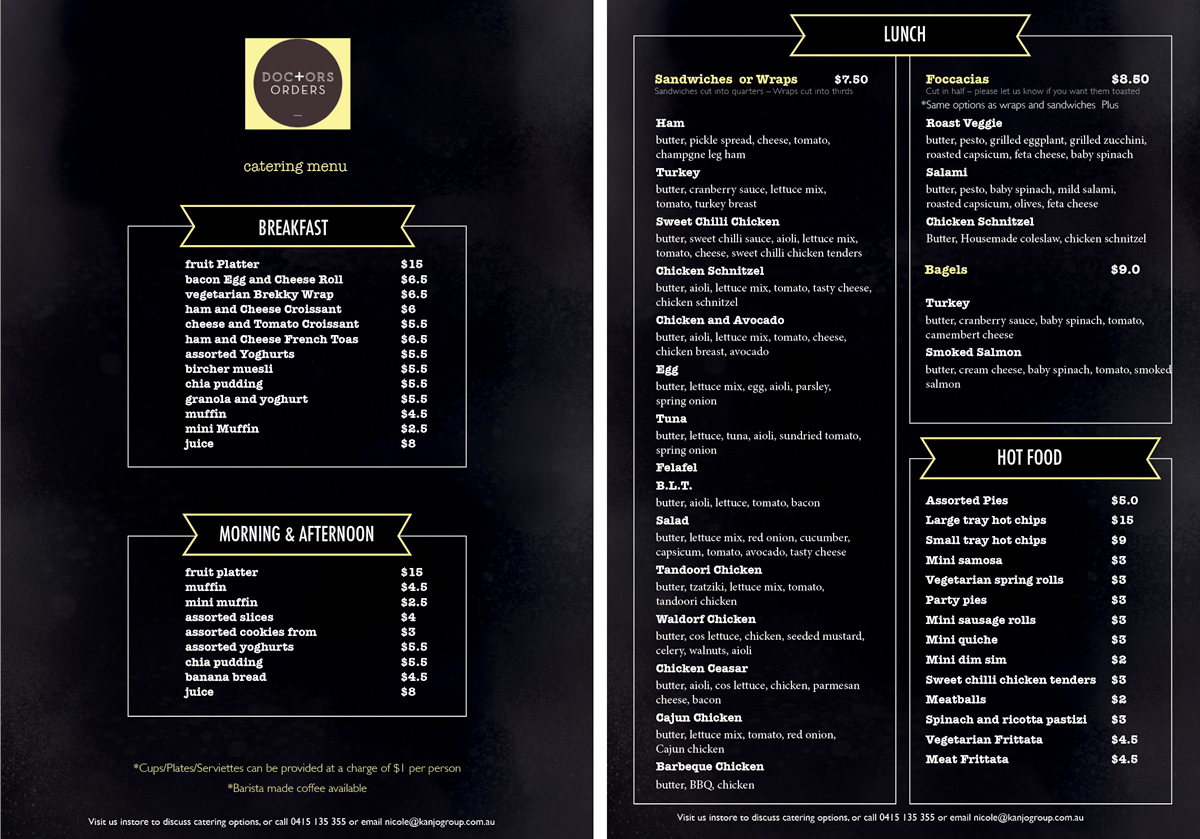 Menu Design by JK for this project | Design #5596935