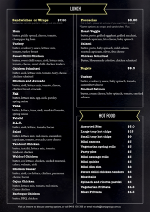 Menu Design by JK for this project | Design: #5596972