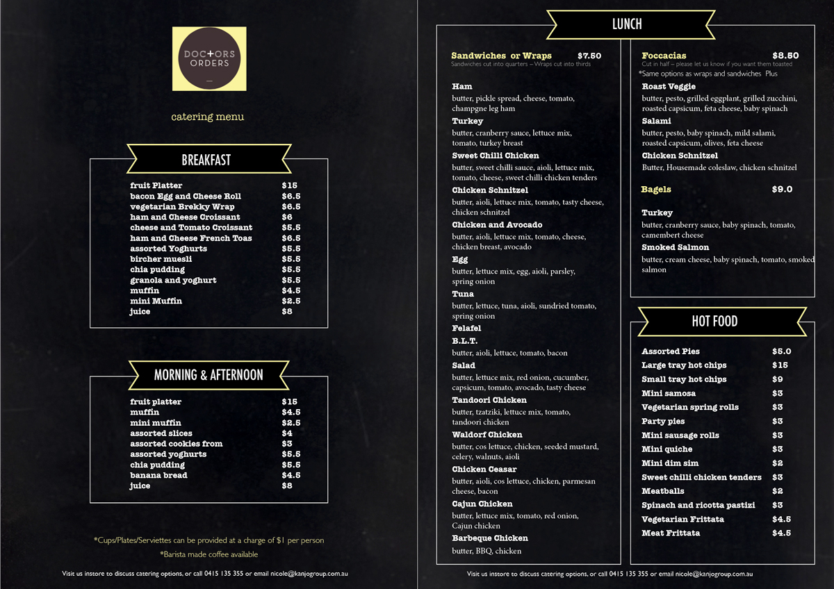 Menu Design by JK for this project | Design #5597052