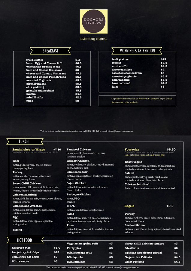 Menu Design by JK for this project | Design #5597619