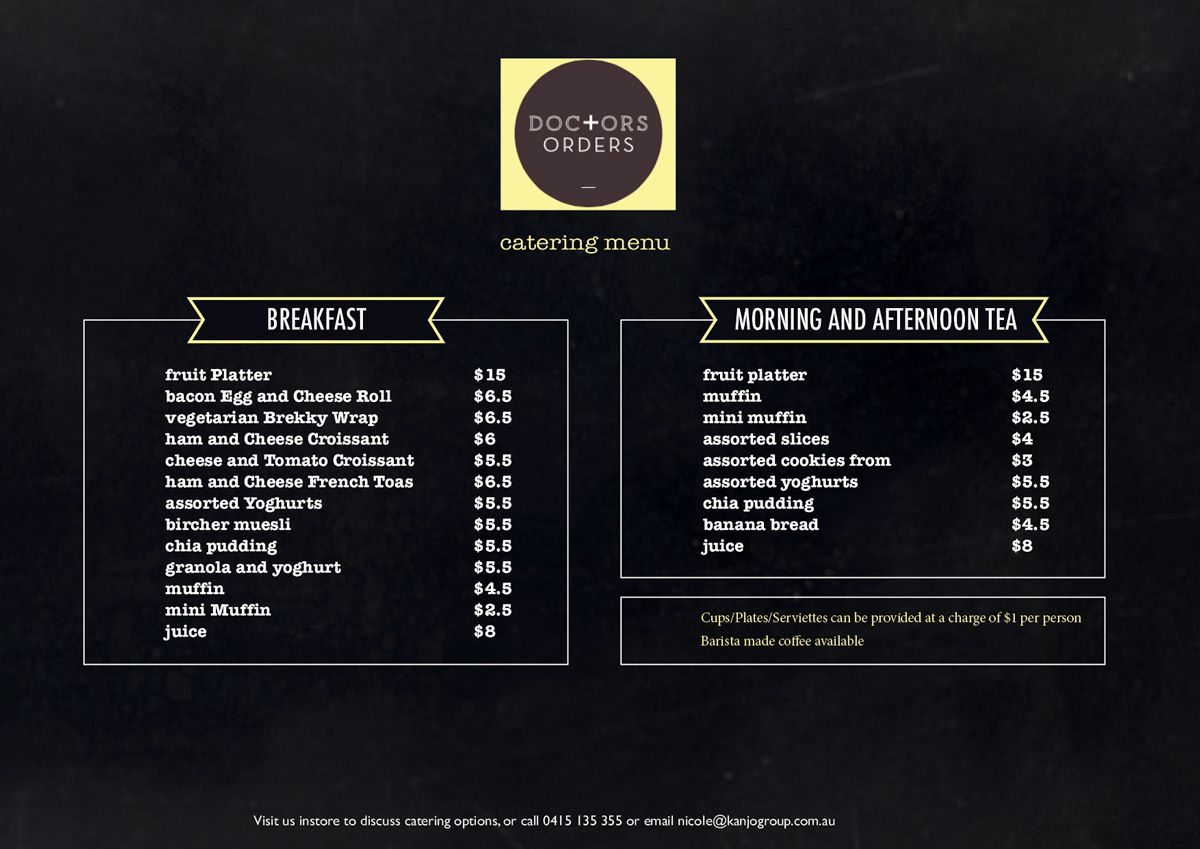 Menu Design by JK for this project | Design #5605977