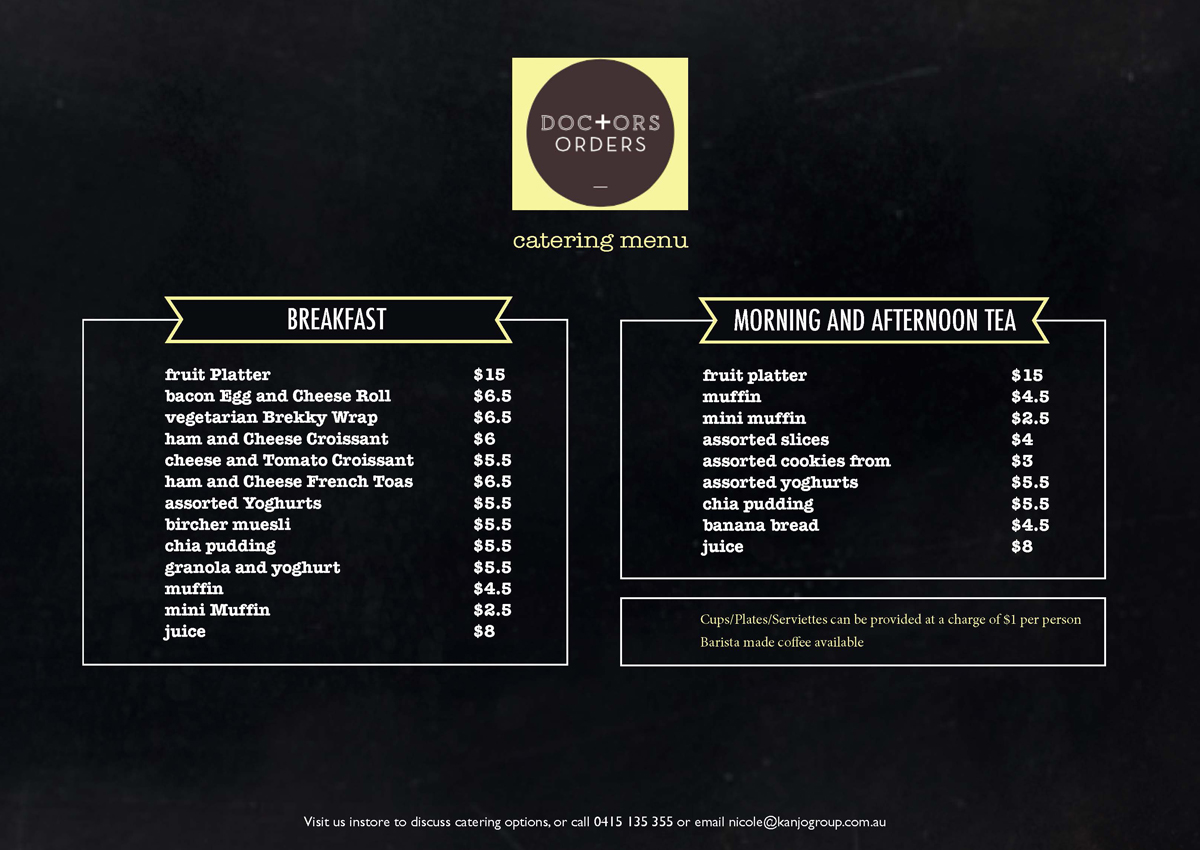 Menu Design by JK for this project | Design #5606545