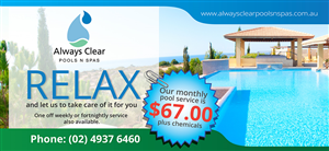 Design de Flyer par Ushan sampath pour always clear pools n spas | Design #5599247
