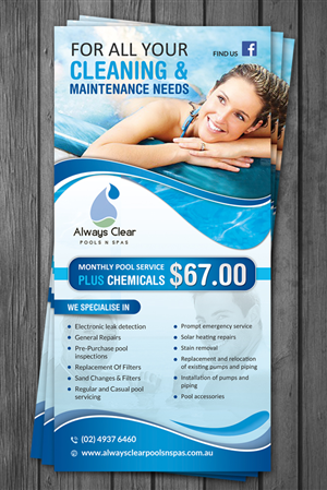 Design de Flyer par debdesign pour always clear pools n spas | Design #5591915