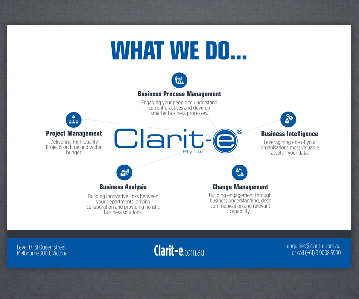 Flyer Design by Brian Ellis for Clarit-e Pty Ltd | Design #5604223