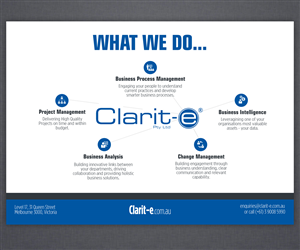 Flyer-Design von Brian Ellis für Clarit-e Pty Ltd | Design: #5604223