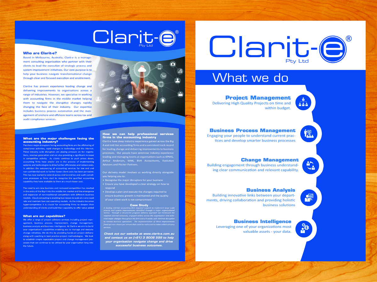 Flyer Design by Yegeta for Clarit-e Pty Ltd | Design #5632122