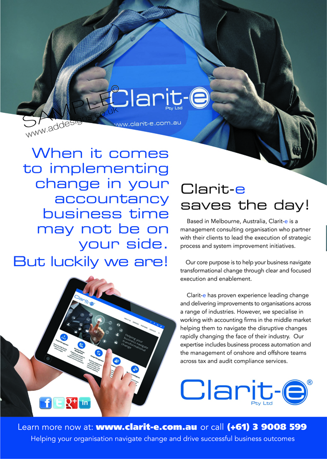 Flyer Design by the artworks for Clarit-e Pty Ltd | Design #5611526