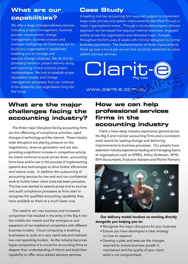 Flyer Design by the artworks for Clarit-e Pty Ltd | Design #5611536