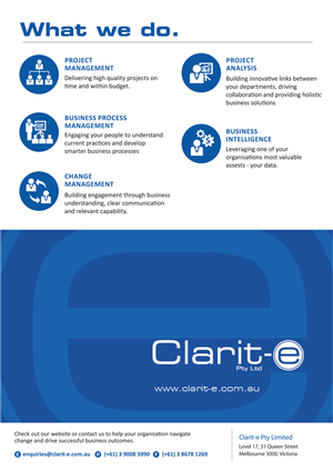 Flyer-Design von rkailas für Clarit-e Pty Ltd | Design: #5701198