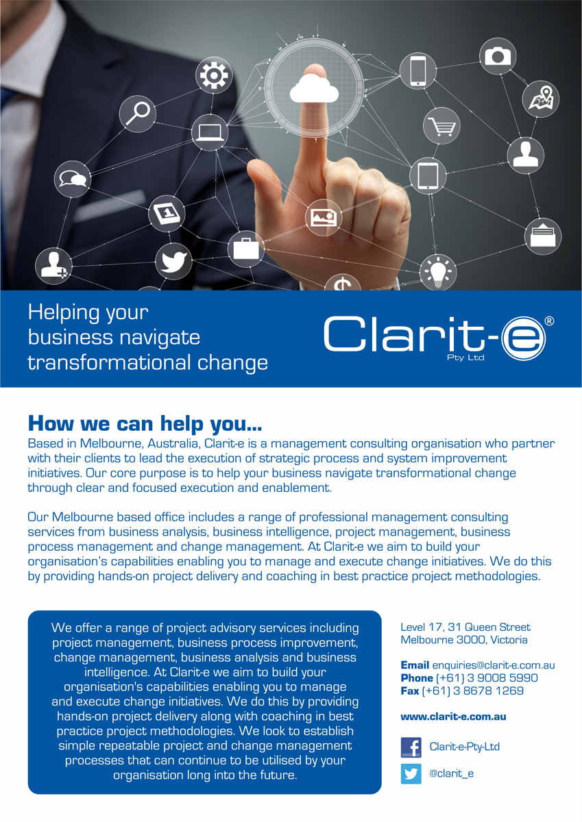 Flyer Design by barinix for Clarit-e Pty Ltd | Design #5611565